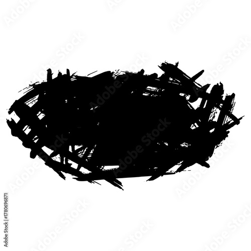 Hand drawn black ink brush strokes for grunge themed designs