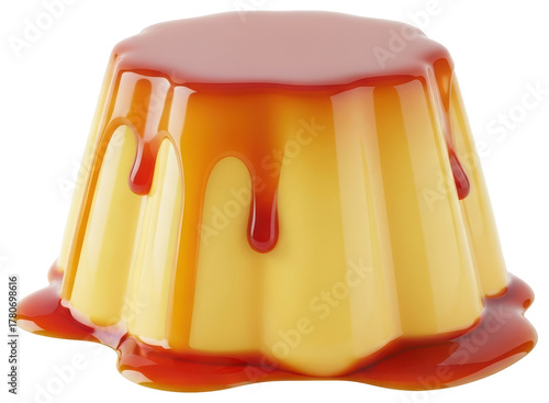 Sweet and smooth creme caramel dessert with rich golden sauce dripping
