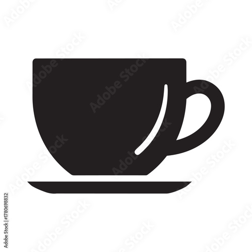 Coffee cup and saucer icon