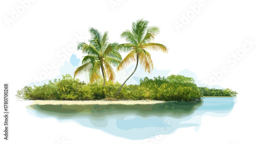 Morrocoy National Park. Morrocoy National Park hand drawn watercolor illustration