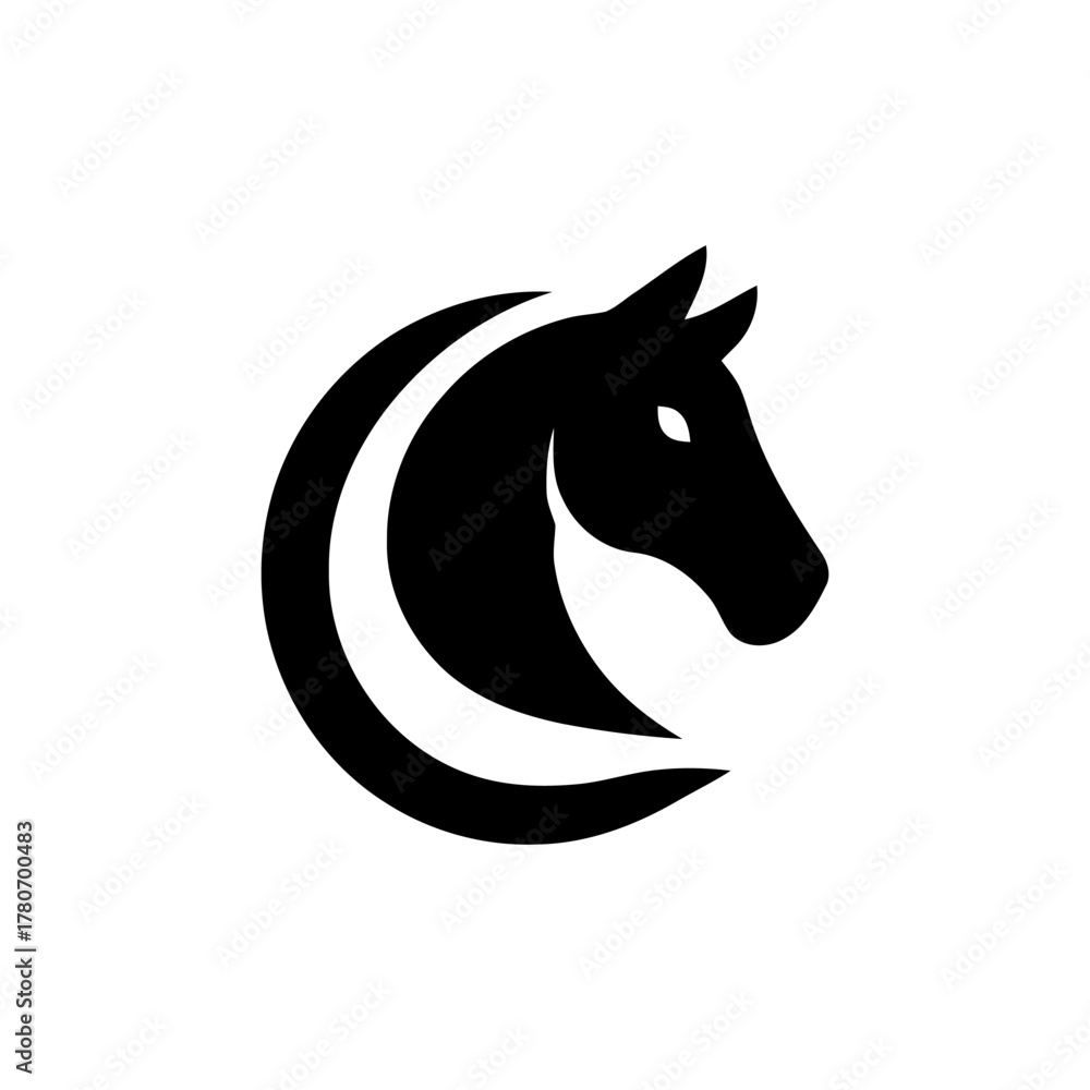 Fototapeta premium Horse head in a simple style