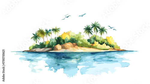 Rosario Islands. Rosario Islands hand drawn watercolor illustration