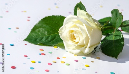 white rose with water drops