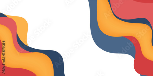 abstract colorful wave shapes banner background