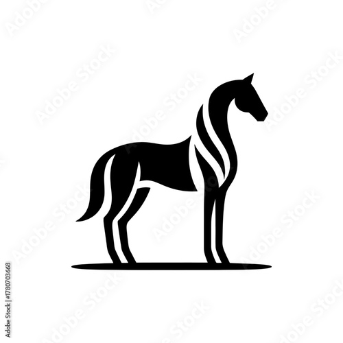 Black horse creative vector silhouette