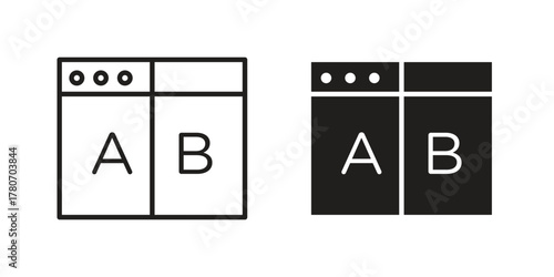 A B test icon silhouette vector designs. Editable Strokes