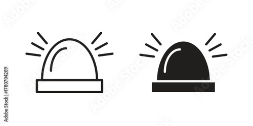 Ambulance siren icon silhouette vector designs. Editable Strokes