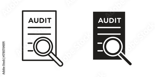 Audit report icon silhouette vector designs. Editable Strokes