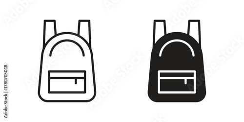 Backpack icon silhouette vector designs. Editable Strokes