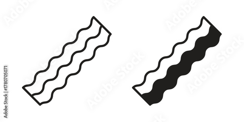 Bacon icon silhouette vector designs. Editable Strokes