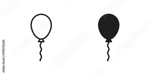 Balloon icon silhouette vector designs. Editable Strokes