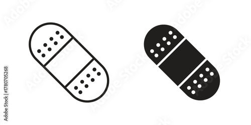 Band aid icon silhouette vector designs. Editable Strokes