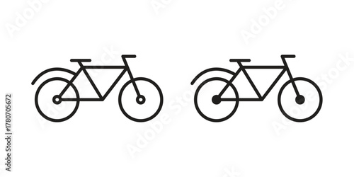Bicycle icon silhouette vector designs. Editable Strokes