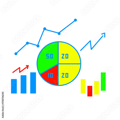 Business Data Analytics Dashboard Vector Illustration