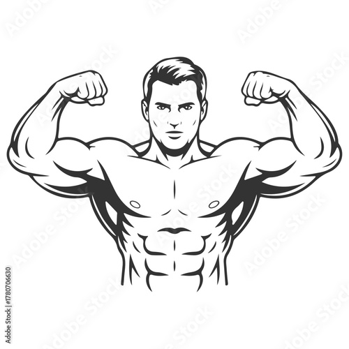 a man with a muscular body showing his muscles