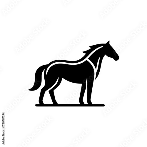Horse minimalist silhouette animal vector