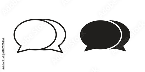 Chat bubble icon silhouette vector designs. Editable Strokes