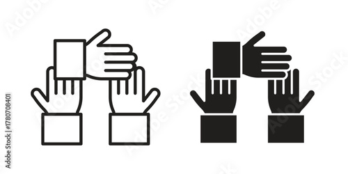 Collaboration icon silhouette vector designs. Editable Strokes