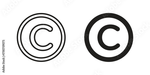 Copyright icon silhouette vector designs. Editable Strokes