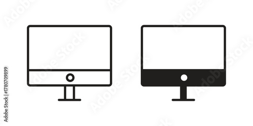 Desktop icon silhouette vector designs. Editable Strokes
