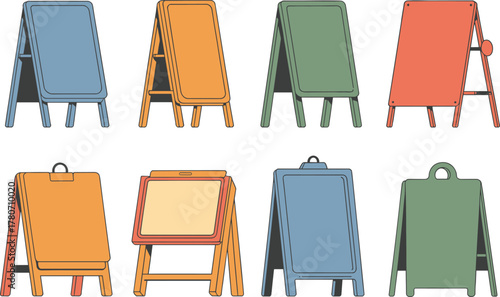 A Frame Sandwich Boards Easels Display Signs vector illustration