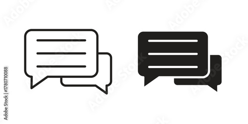 Discussion icon silhouette vector designs. Editable Strokes