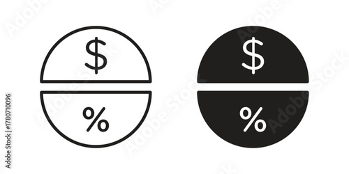 Dividend icon silhouette vector designs. Editable Strokes