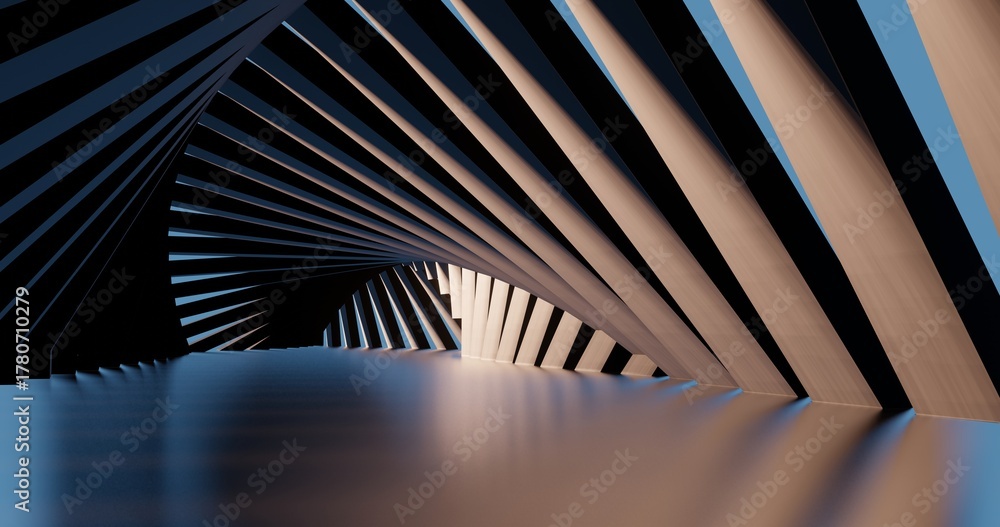Fototapeta premium Abstract architecture background geometric shapes in design interior 3d render