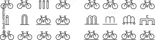 Bicycle Icons and Racks for Parking Bicycles Keywords: bicycle, bike, cycling, transportation