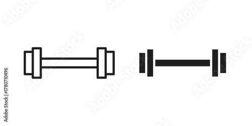 Dumbbell icon silhouette vector designs. Editable Strokes
