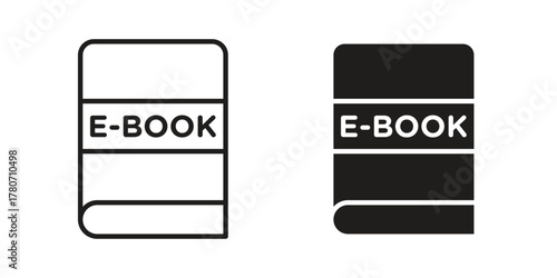 E-book icon silhouette vector designs. Editable Strokes