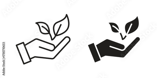 Eco-friendly icon silhouette vector designs. Editable Strokes