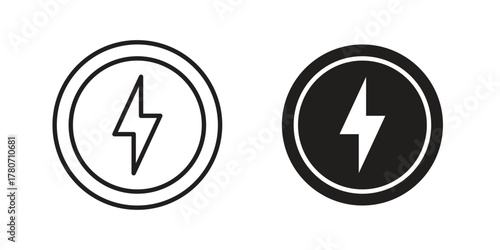 Electricity icon silhouette vector designs. Editable Strokes
