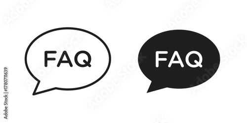 FAQ icon silhouette vector designs. Editable Strokes