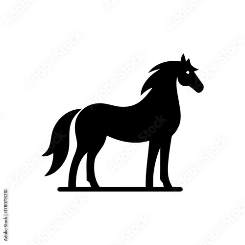 Horse silhouette animal on a pedestal