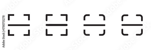 scan QR code icon scanning code sign. Code scanner icon. Barcode icons. Simple digital scanning QR code. Editable stroke.