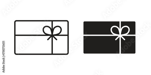 Gift card icon silhouette vector designs. Editable Strokes