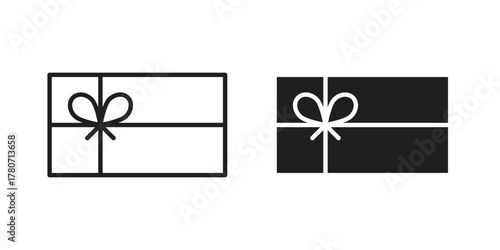 Gift voucher icon silhouette vector designs. Editable Strokes