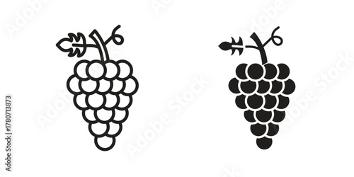 Grapes icon silhouette vector designs. Editable Strokes