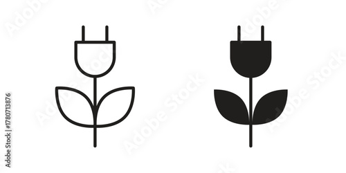 Green energy icon silhouette vector designs. Editable Strokes