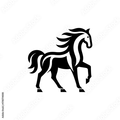 Horse stylized in black and white