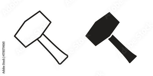 Hammer icon silhouette vector designs. Editable Strokes