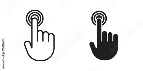 Hand click icon silhouette vector designs. Editable Strokes