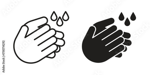 Handwashing icon silhouette vector designs. Editable Strokes