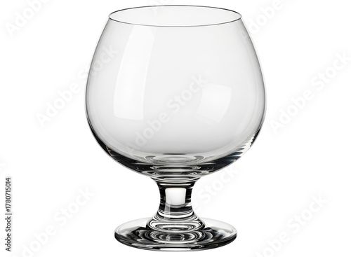 Classic clear glass snifter for brandy or cognac, elegant drinkware for spirits