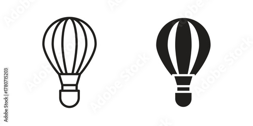 Hot air balloon icon silhouette vector designs. Editable Strokes