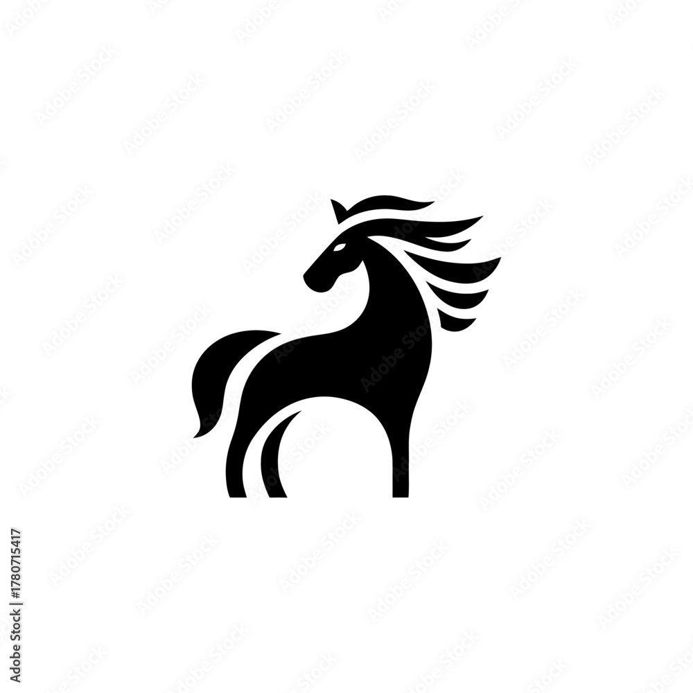 Fototapeta premium Horse stylized black shape