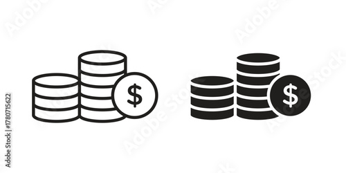Income icon silhouette vector designs. Editable Strokes