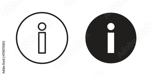 Info icon silhouette vector designs. Editable Strokes