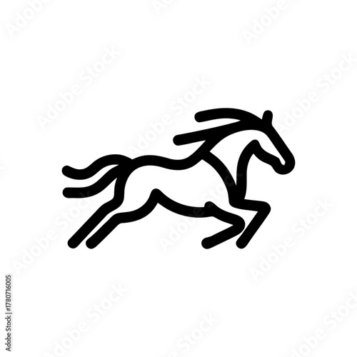 Running horse in line style